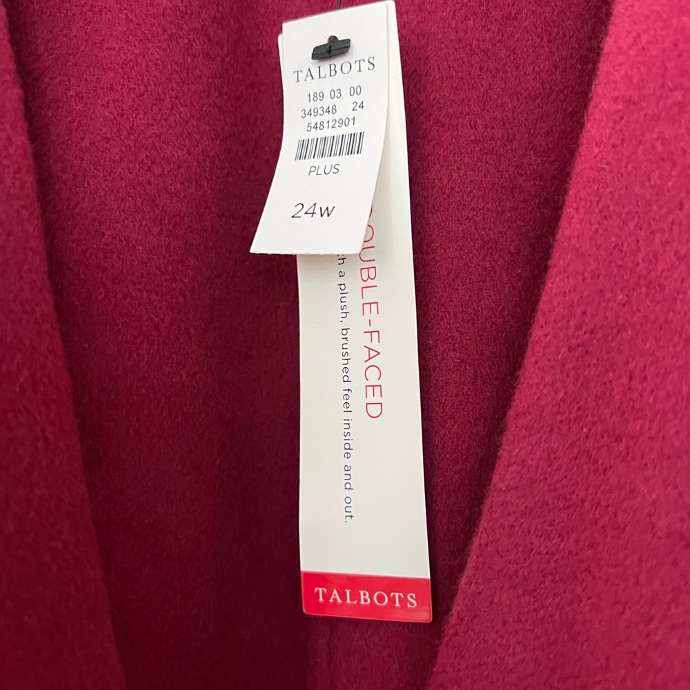 Talbots Wine Red Single-Button Wool Blazer - Picture 4 of 6